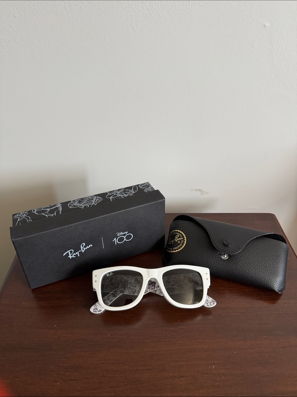 Ray-Ban White Mega Wayfarer Disney 100 Anniversary Sunglasses